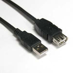 6Ft A-Male to A-Female USB2.0 Extension Cable Black