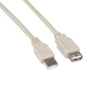 6Ft A-Male to A-Female USB2.0 Extension Cable Ivory