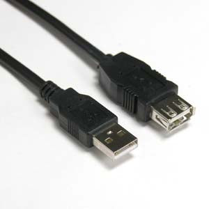 10Ft A-Male to A-Female USB2.0 Extension Cable Black