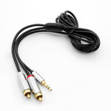 1Ft 3.5mm Stereo Plug to 2xRCA Male Premium Audio Cable