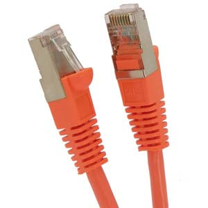 1Ft Cat5E Shielded (FTP) Ethernet Network Booted Cable Orange