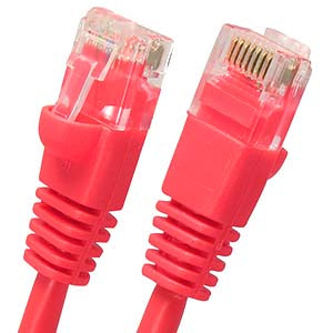 1Ft Cat5E UTP Ethernet Network Booted Cable Red