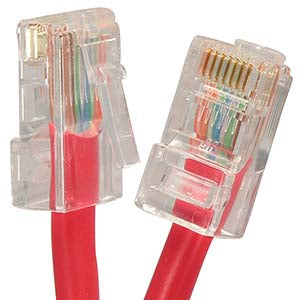 3Ft Cat5E UTP Ethernet Network Non Booted Cable Red