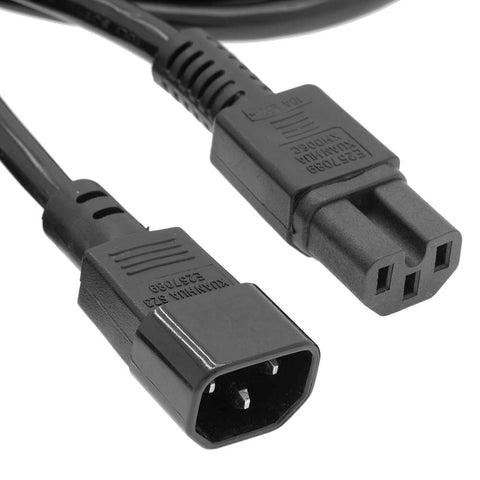 3Ft Power Cord C14 to C15 Black/ SJT 14/3