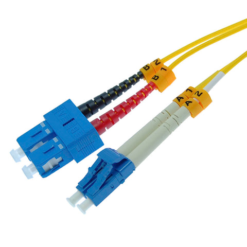 1m LC-SC Duplex Singlemode 9/125 Fiber Optic Cable