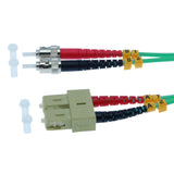 1m SC-ST 10Gb 50/125 OM3 M/M Duplex Fiber Cable Aqua Jacket