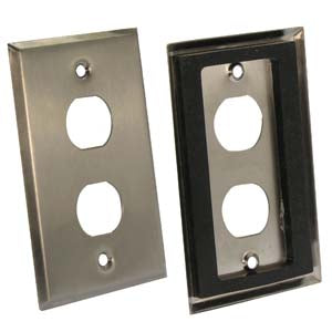 2-Port Single Gang Stainless Steel Wallplate with Water Seal