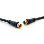100Ft F-Type Screw-on RG6 Cable Black Gld Plated