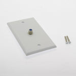 F Coupler Wall Plate White 3GHz Rated