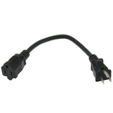 1Ft Power Cord 5-15P to 5-15R Black / SJT 16/3