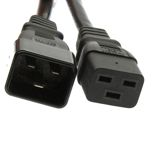 3Ft Power Cord C19 to C20 Black/ SJT 14/3