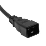 1Ft Power Cord C20 to C13 Black/ SJT 14/3