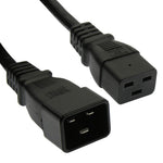 1Ft Power Cord C19 to C20 Black/ SJT 12/3