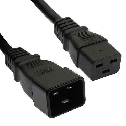 6Ft Power Cord C19 to C20 Black/ SJT 12/3