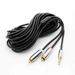 25Ft 3.5mm Stereo Plug to 2xRCA Male Premium Audio Cable
