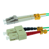 3m LC-SC 10Gb 50/125 OM3 M/M Duplex Fiber Cable Aqua Jacket