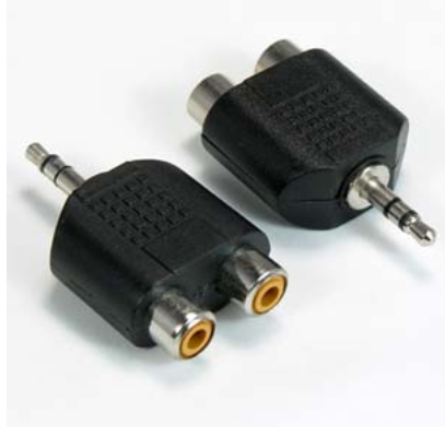 3.5mm Stereo Plug to Dual RCA Jack Adapter