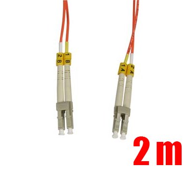 iMBAPrice 62.5/125 Multimode Duplex Fiber Optic Jumper Cable (2 Meters, LC-LC)