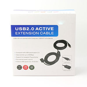 30-Foot USB 2.0 Active Extension Cable – Male To Female Repeater Booster For Long Runs
