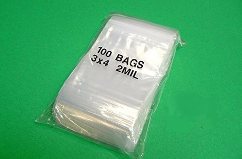iMBAprice 3 x 4" 2 Mil Reclosable Bags - 100