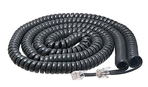 iMBAPrice® Black Telephone headset cable - 3 to 25 Feet Heavy Duty Coiled Telephone Handset Cord