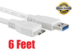 iMBAPrice® White 6 feet Long Superspeed 5Gbps USB 3.0 A to Micro B Charger/Data/Sync Cable for Samsung Galaxy S5 SM-G900 / Samsung Galaxy Note 3 N9000 N9002 N9005 Note III