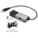 USB2.0 3 Port Hub with Ethernet Adapter (10/100Mbps)