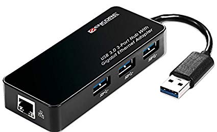 USB3.0 Gigabit (10/100/1000Mbps) Ethernet Adapter with 3-Port Hub