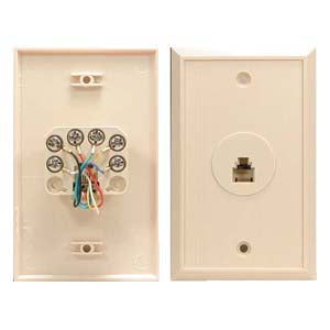 RJ12 Modular Single Port Wall Plate Ivory – Amamax