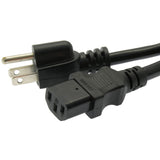 1Ft Computer Power Cord 5-15P to C-13 Black / SJT 14/3