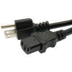 3Ft Computer Power Cord 5-15P to C-13 Black / SJT 14/3