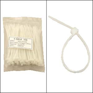 4" Nylon Cable Tie 18lbs Clear 100pk