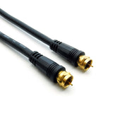 50Ft F-Type Screw-on RG6 Cable Black Gold Plated