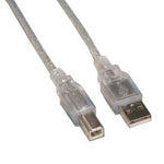 3Ft A-Male to B-Male USB2.0 Cable Clear