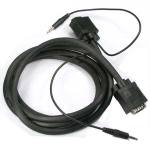 75Ft SVGA+3.5mm Audio Male to Male Monitor Cable