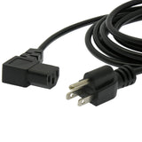 1Ft Computer Power Cord 5-15P to C-13 Right Angle Black / SVT 18/3