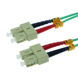 5m SC-SC 10Gb 50/125 OM3 M/M Duplex Fiber Cable Aqua Jacket