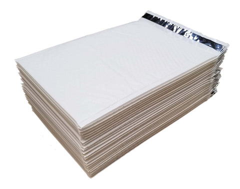 iMBAPrice 25-Pack #7 (12.5" x 19") Premium Pure White Color Self Seal Poly Bubble Mailers Padded Shipping Envelopes (Total 25 Bags)