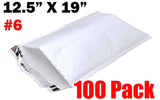 iMBAPrice 100-Pack #6 (12.5" x 19") Premium Pure White Color Self Seal Poly Bubble Mailers Padded Shipping Envelopes (Total 100 Bags)