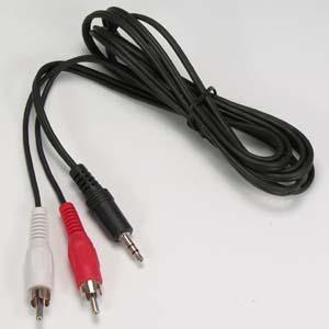 6Ft 3.5mm Stereo Plug to 2xRCA-M Cable