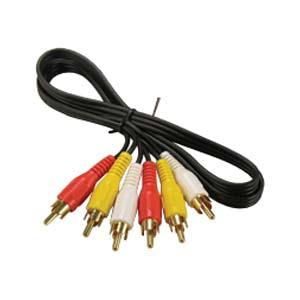6Ft RCA M/M x 3 Audio/Video Cable Gold Plated