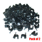 Amamax™ Cable-Clip Black RG6 Pack of 2 , 2 Bags (100 pieces per bag) Cable Management