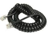 iMBAPrice® Black Telephone headset cable - (3 to 12 Feet) Heavy Duty Coiled Telephone Handset Cord