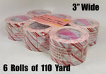 iMBAPrice 6 Rolls of 110 Yard(6X 330 Feet Long) 3-Inches Wide Printed White Carton Sealing Tape with Red Lettering -"IF Seal is Broken" - 3" Stop Sign Security Shipping Tape