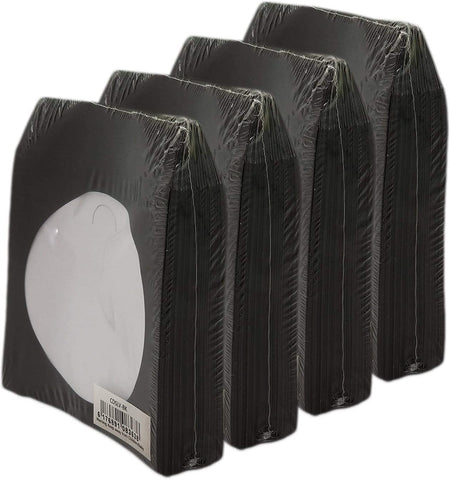BestDuplicator Black Cd/DVD Paper Media Sleeves Envelopes with Flap and Clear Window (1000 Sleeves)