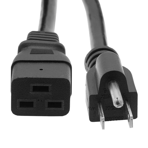 10Ft Power Cord 5-15 to C19 Black/ SJT 14/3