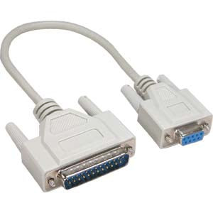 10Ft DB9-F/DB25-M Serial Cable