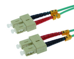 1m SC-SC 10Gb 50/125 OM3 M/M Duplex Fiber Cable Aqua Jacket