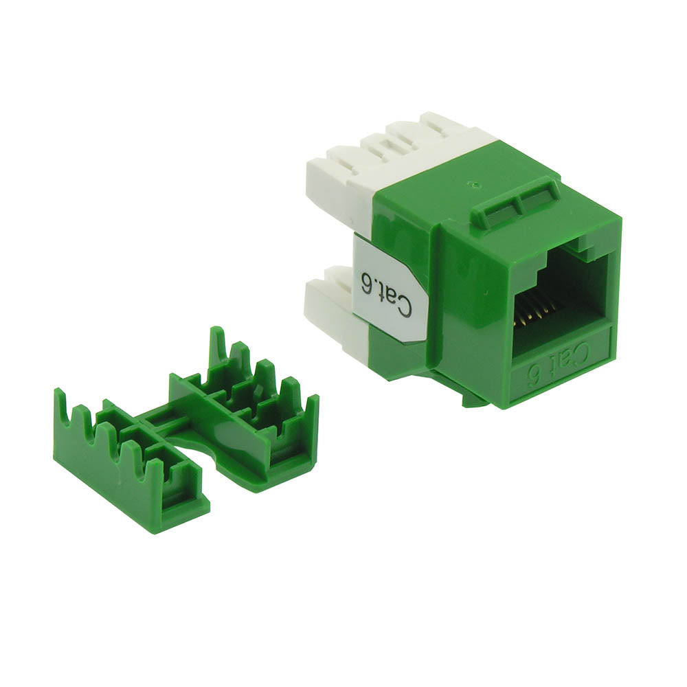 Green Rj45 Keystone Cat.6 RJ45 110 Type 180° Keystone Jack Green – Amamax