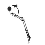 Deskmount Microphone Stand With Rotating Phone Holder & Pop-Filter MDS-28